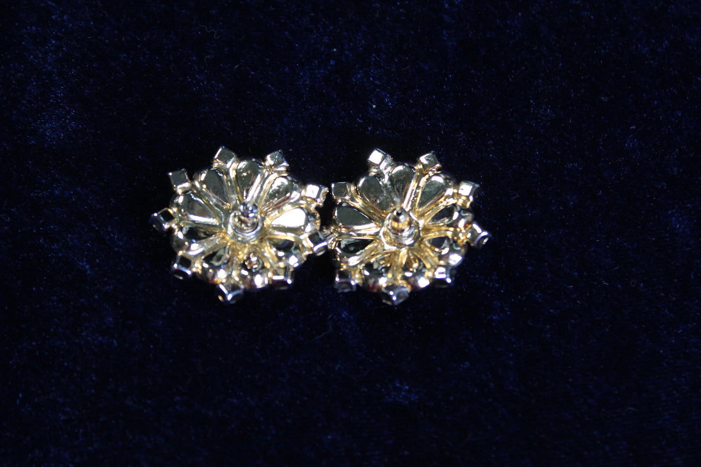Iridescent 10k Gold Filled Statement Earrings Vintage Glamour Pair