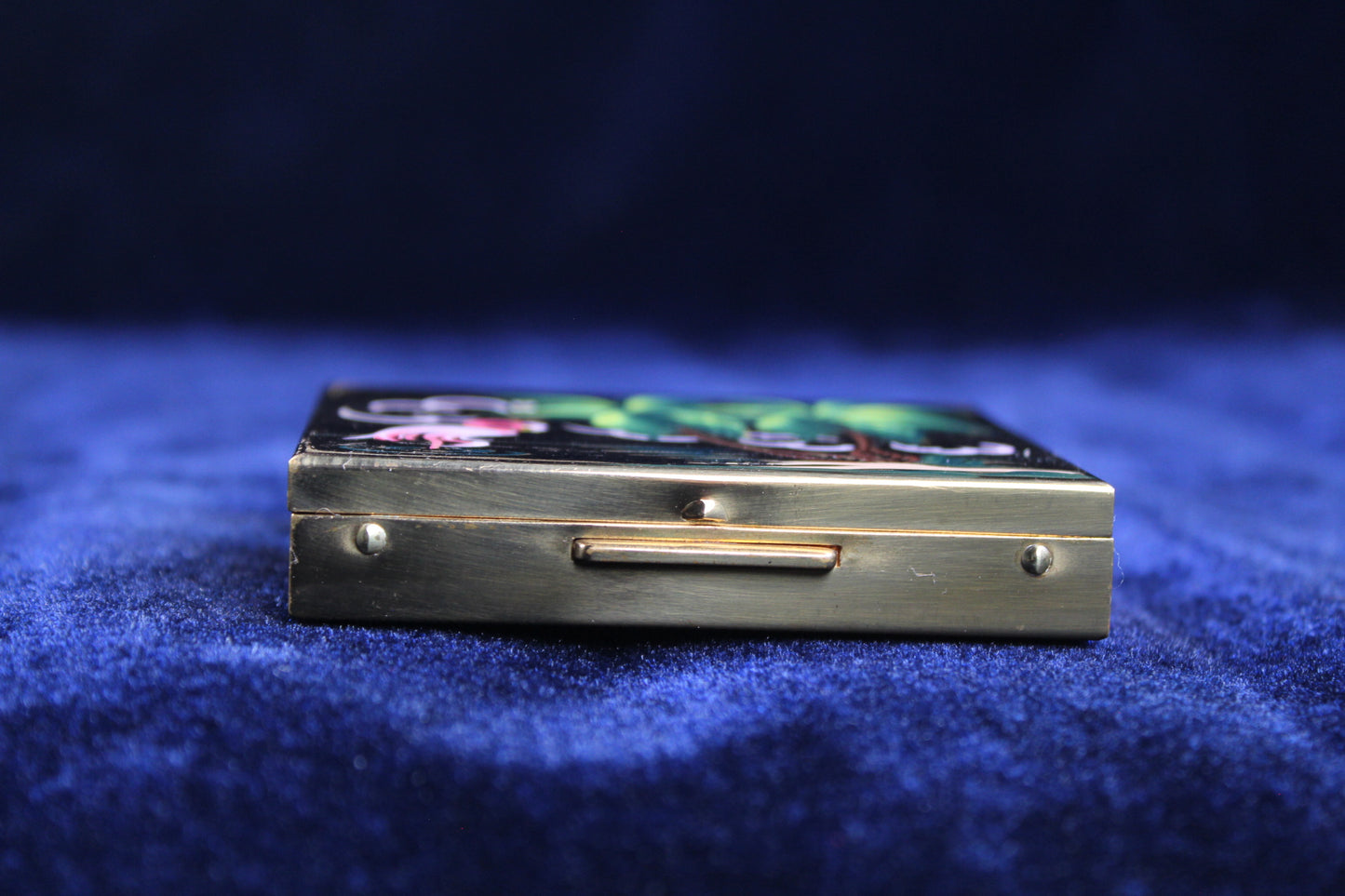 1950s Miami Florida Hand-Painted Flamingo Powder Compact | Vintage Souvenir Vanity Compact