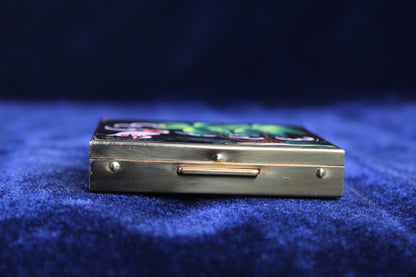 1950s Miami Florida Hand-Painted Flamingo Powder Compact | Vintage Souvenir Vanity Compact