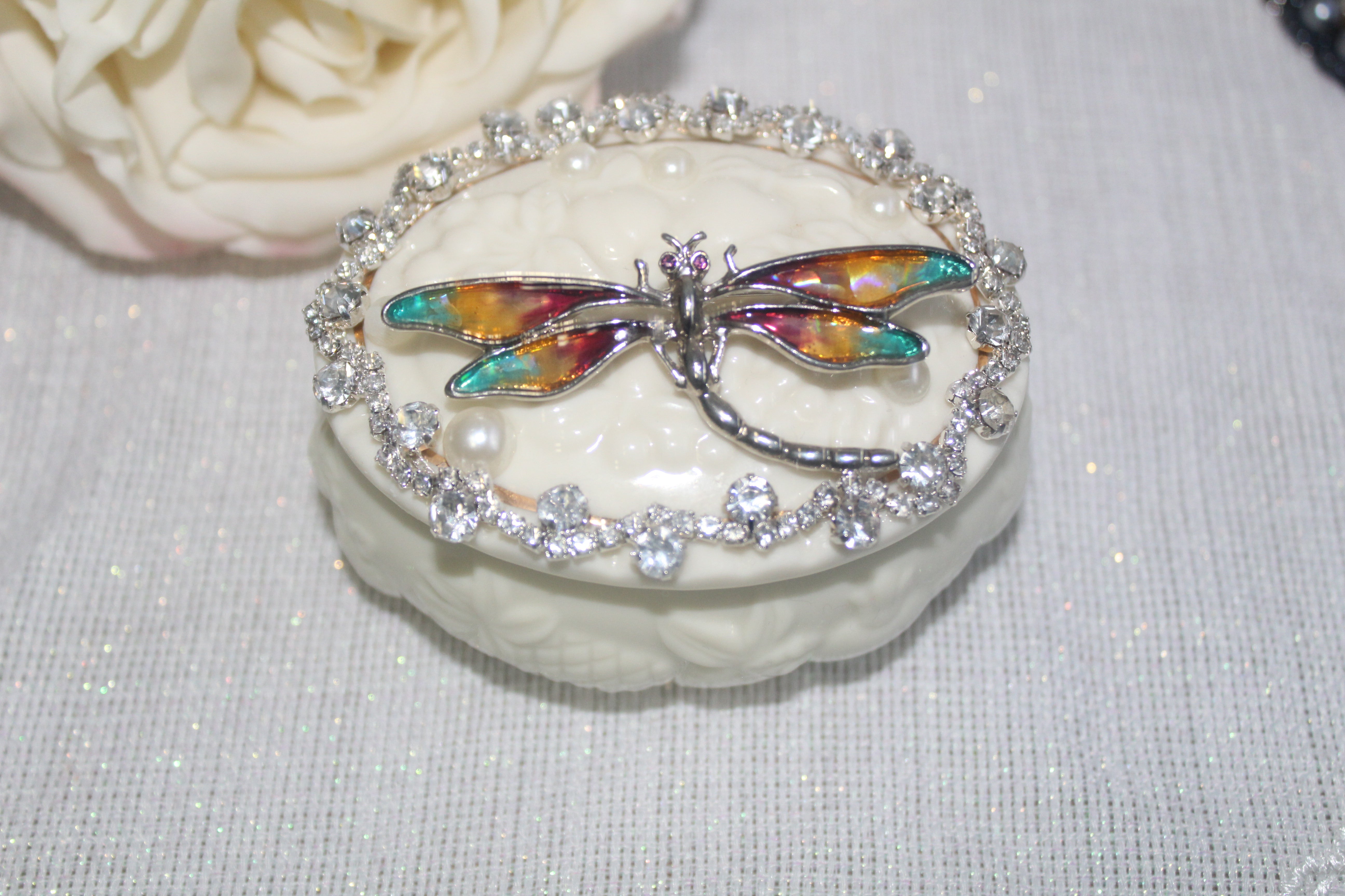 Enchanted Dragonfly Night Brooch Vintage Fairytale Accent