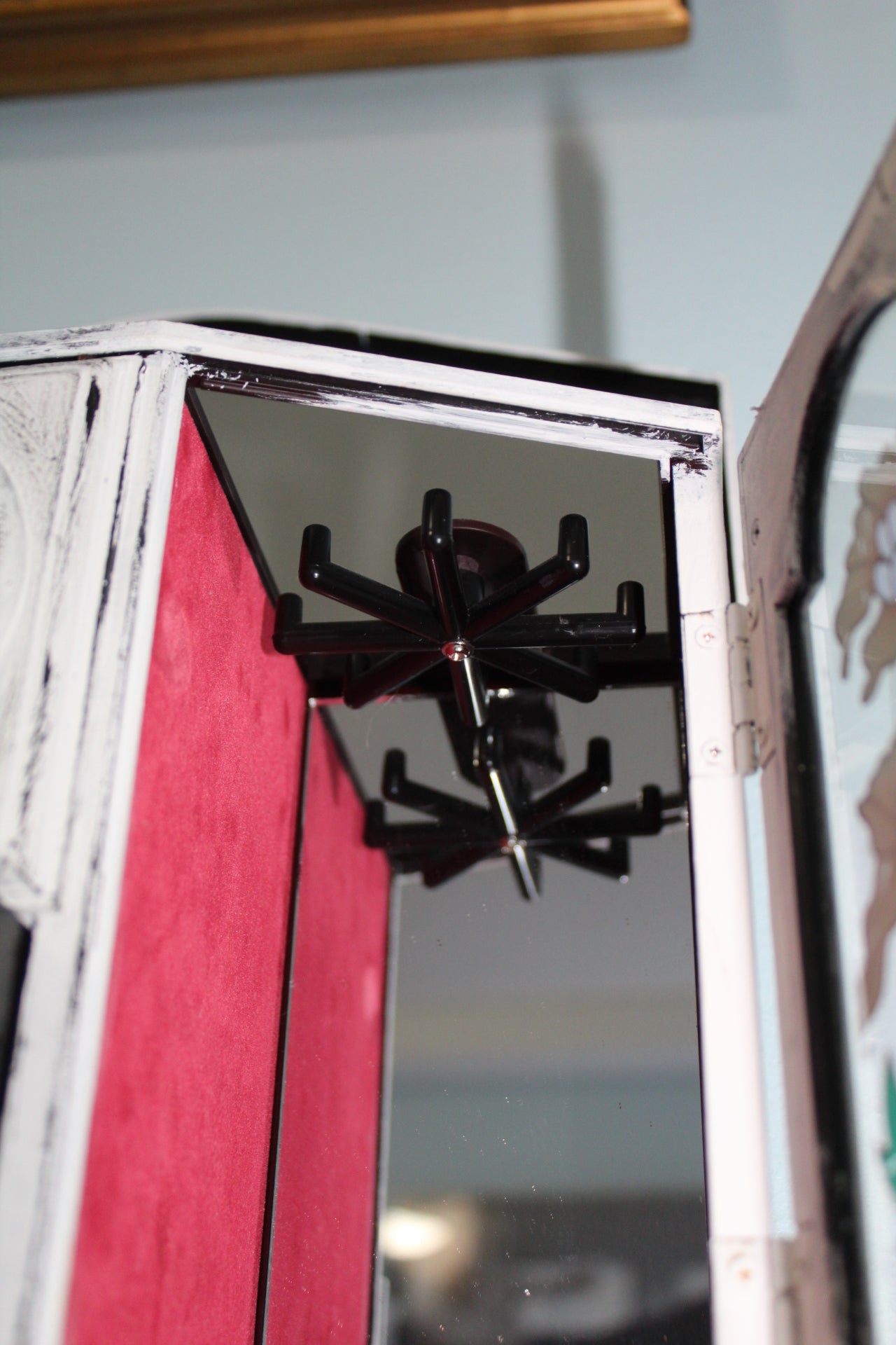 Vintage Shabby Chic Ballerina Music Jewelry box Cabinet | Rare Rotating Ballet Jewelry Armoire