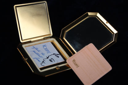 1950s Volupte Compact – New Old Stock in Box, Unused with Original Ad Insert