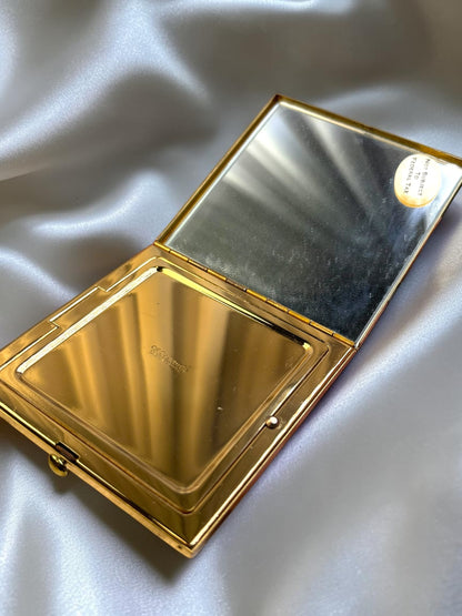 Vintage Wadsworth Bird Powder Compact | 1940s–1950s Gold Tone Vanity Compact