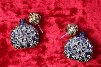 Rare Matched Set of Vintage Filigree Perfume Bottles Czech c. 1930s–1940s
