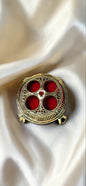 Thee Enchanted Rose vintage Hollywood lipstick holder with red velvet interior ￼