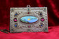 Rare Antique French Guilloché Swan Lake Compact | Jeweled Silver & Brass Vanity Case c.1920s