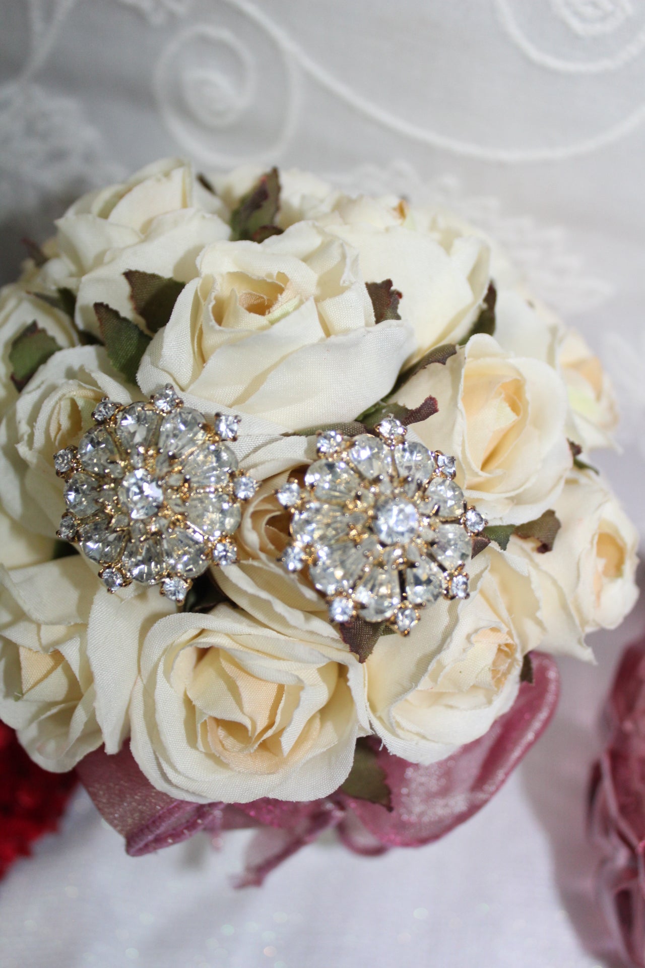 Iridescent Gold Statement Earrings Vintage Glamour Pair