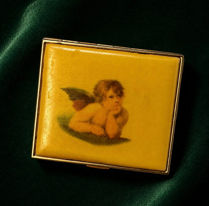 Cherub jewelry holder/ cigarette compact