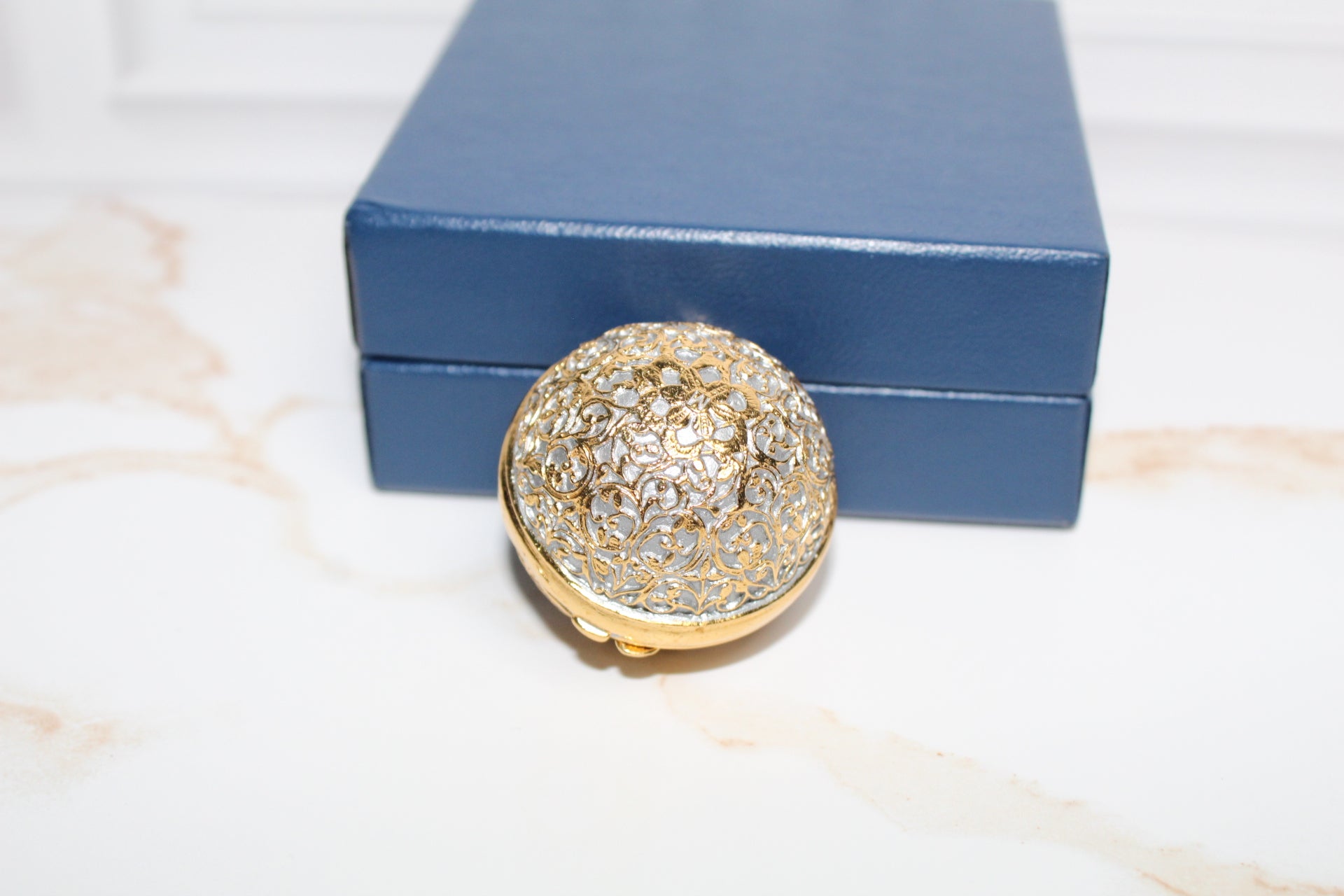 Gilded Lace Dream Vintage Gold Filigree Trinket Box