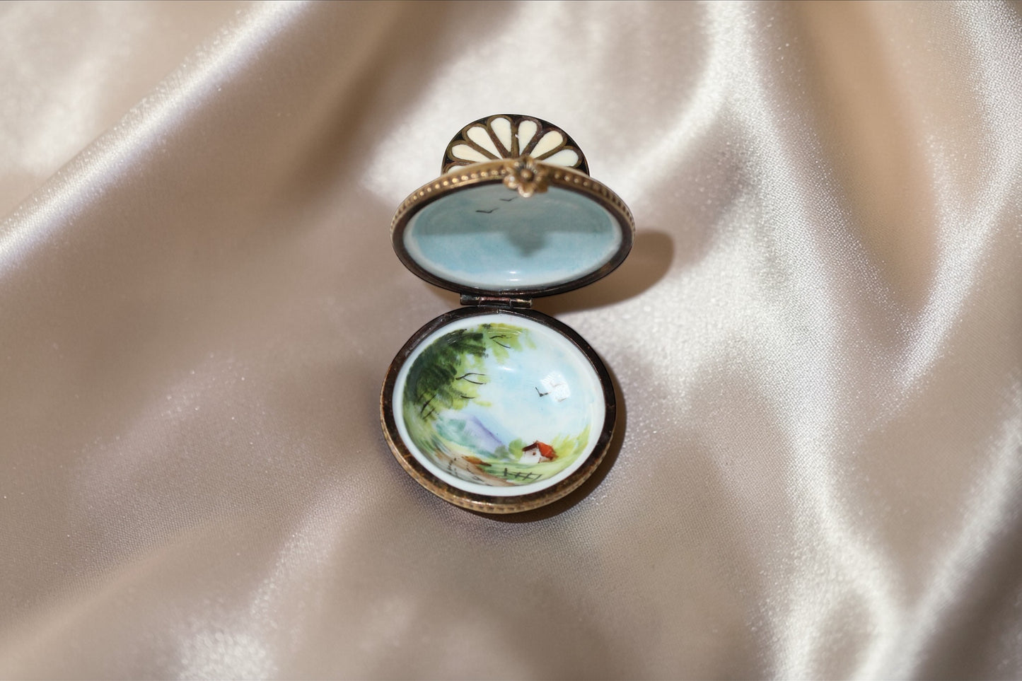 RARE Limoges France Hand-Painted Porcelain Trinket Box | Signed Collectible Piece