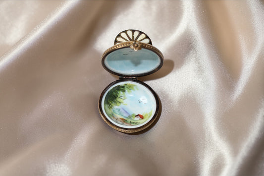 RARE Limoges France Hand-Painted Porcelain Trinket Box | Signed Collectible Piece