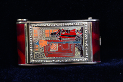 Rare 1940s German Novelty Camera Power Compact & Tortoiseshell Cigarette Holder Set