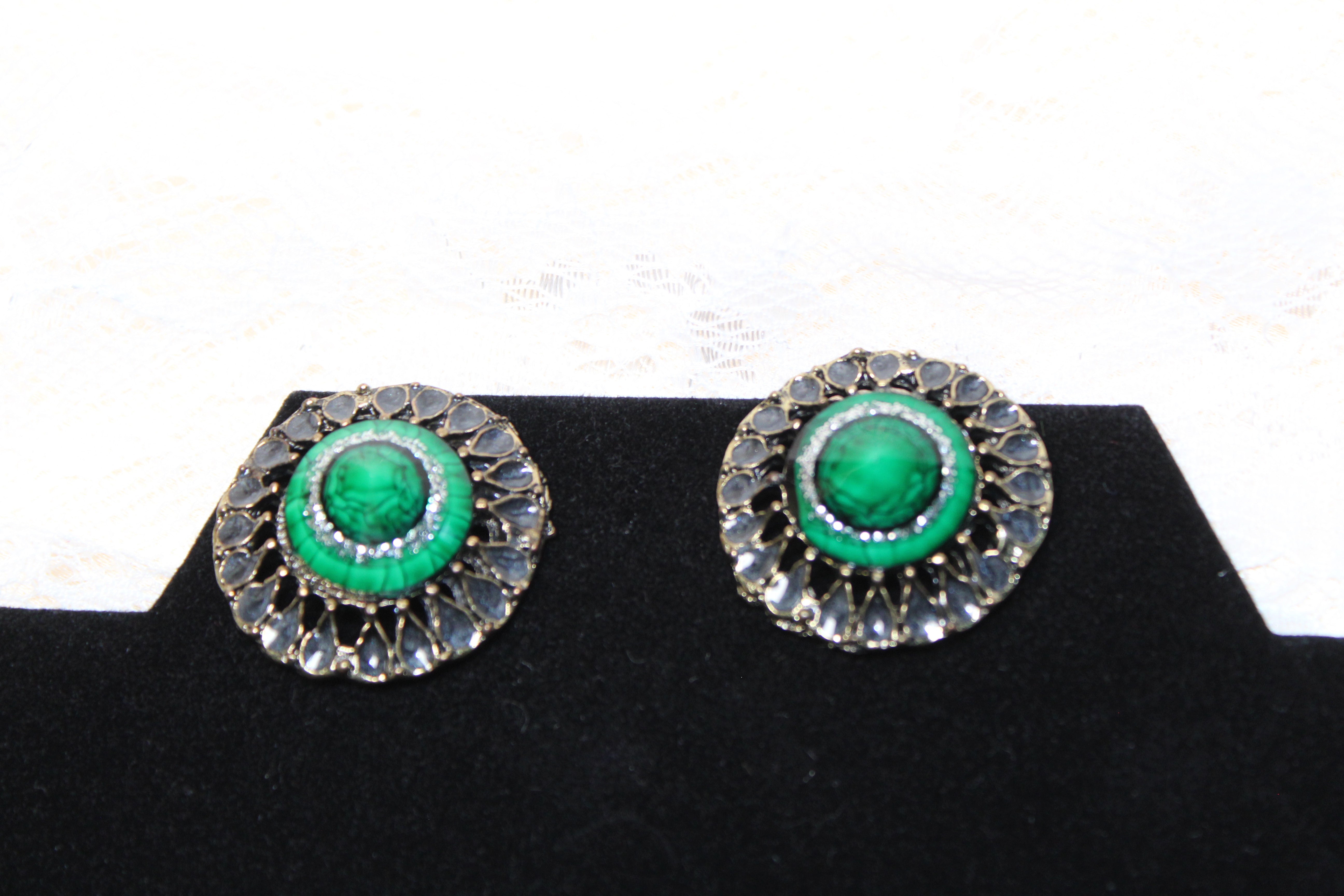 Vintage emerald city Green Statement earrings