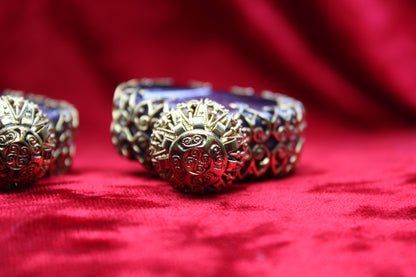 Rare Matched Set of Vintage Filigree Perfume Bottles Czech c. 1930s–1940s