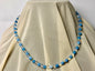 Vela lunar blue jade & clear mystic with hematite necklace