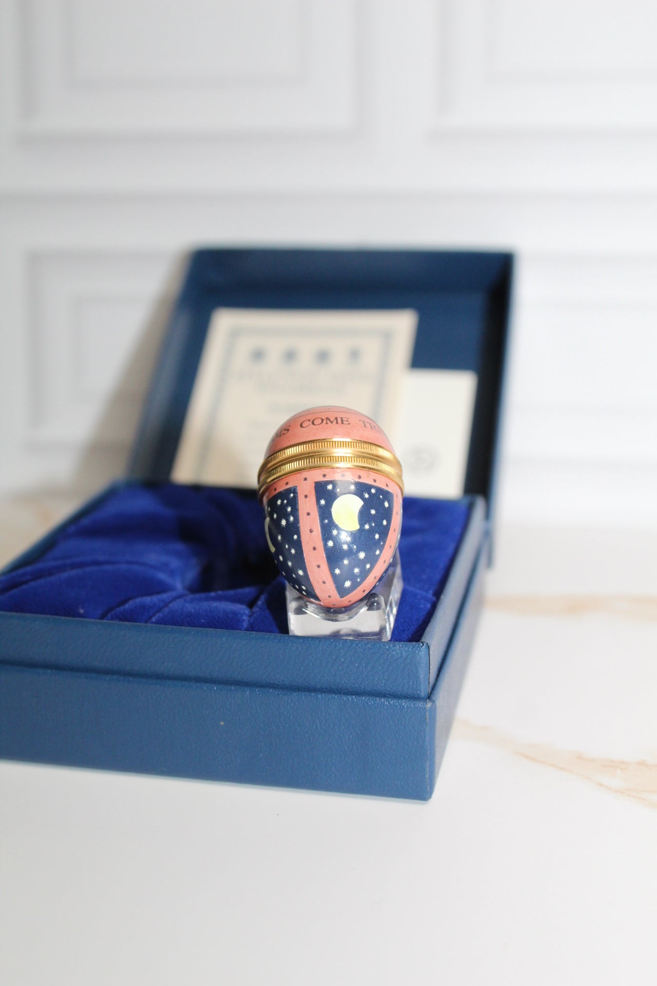 May all your dreams come true Halcyon Days egg trinket￼