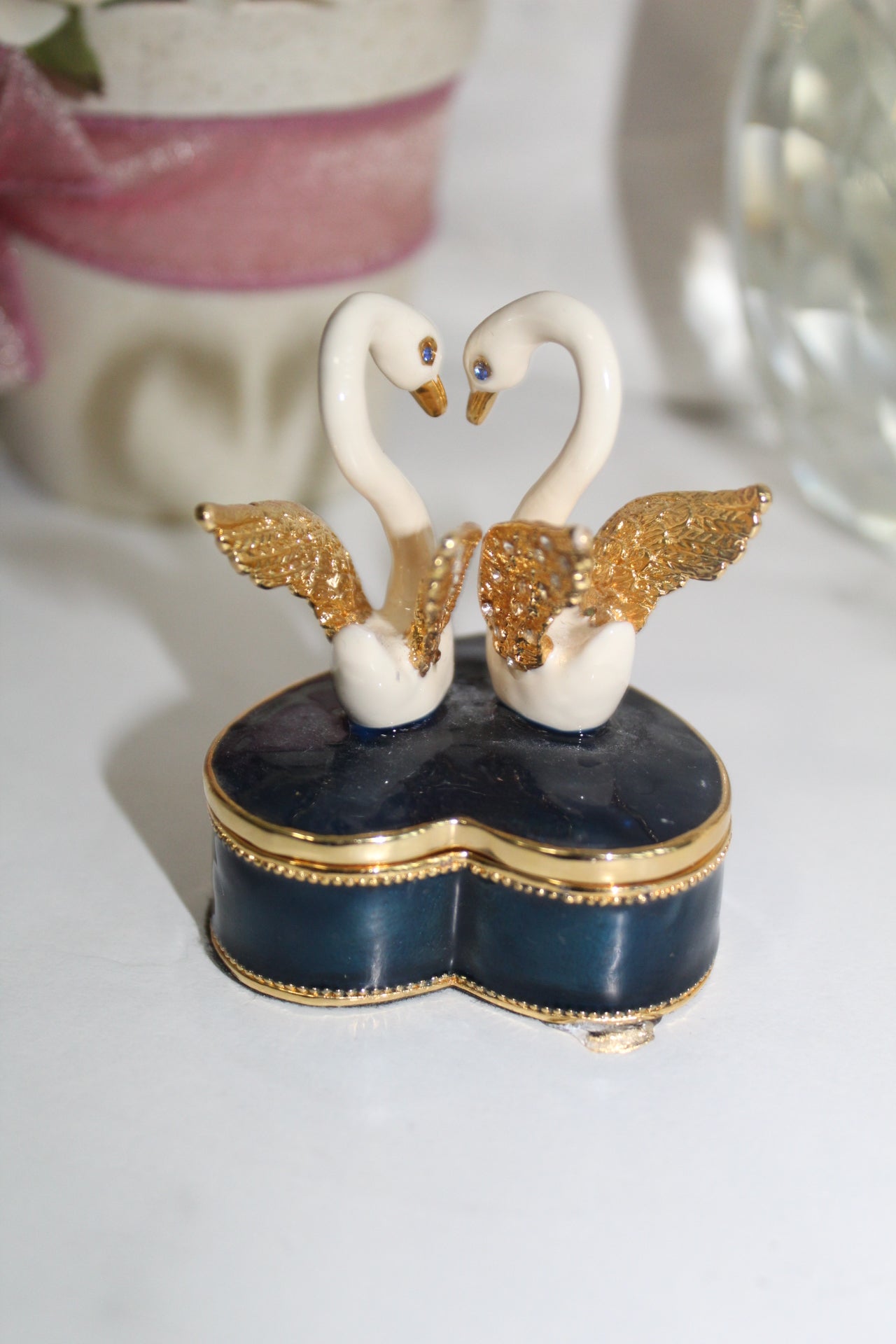Swan Trinket Box | Vintage-Style Jewelry Holder
