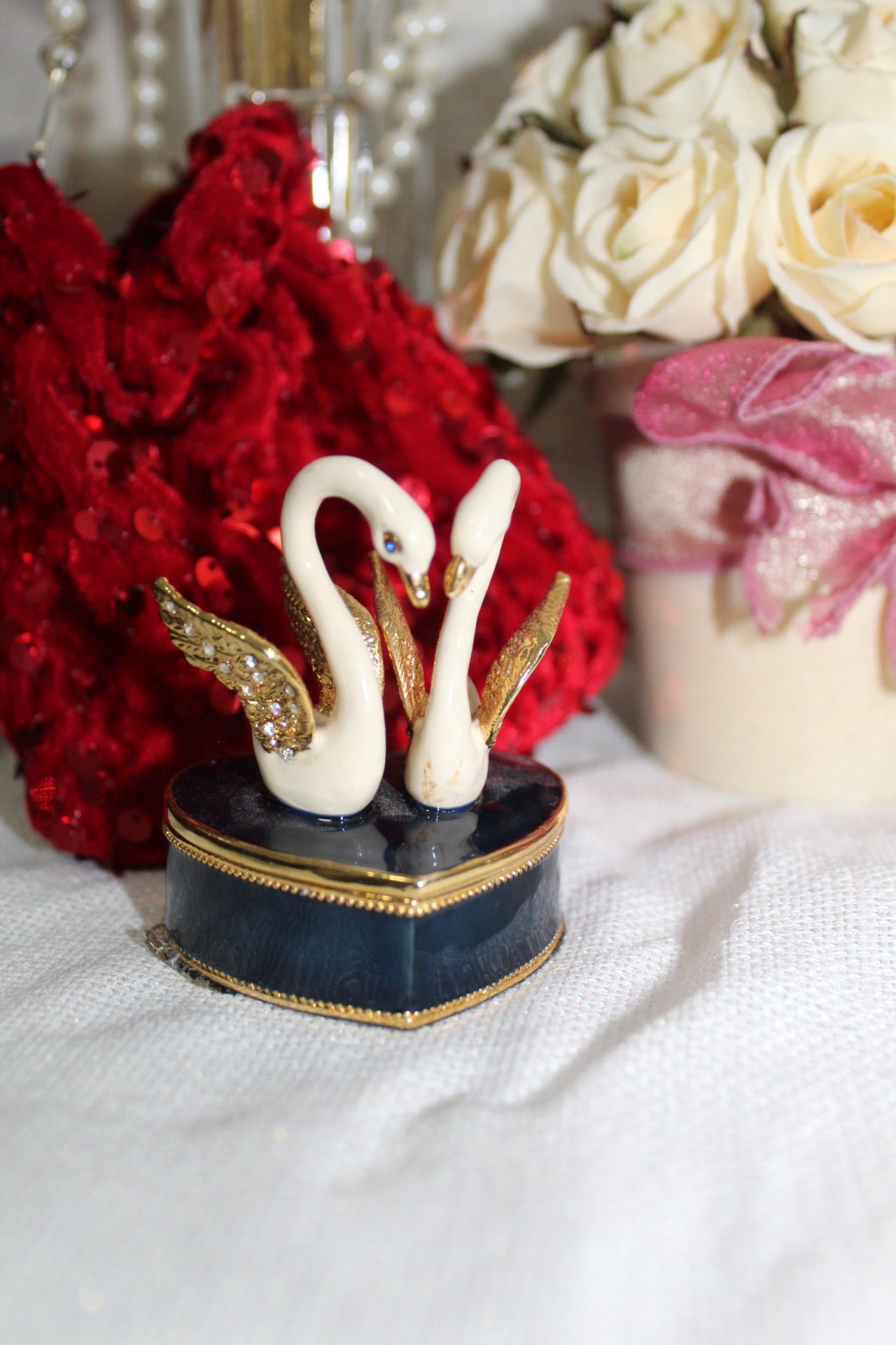 Swan Trinket Box | Vintage-Style Jewelry Holder