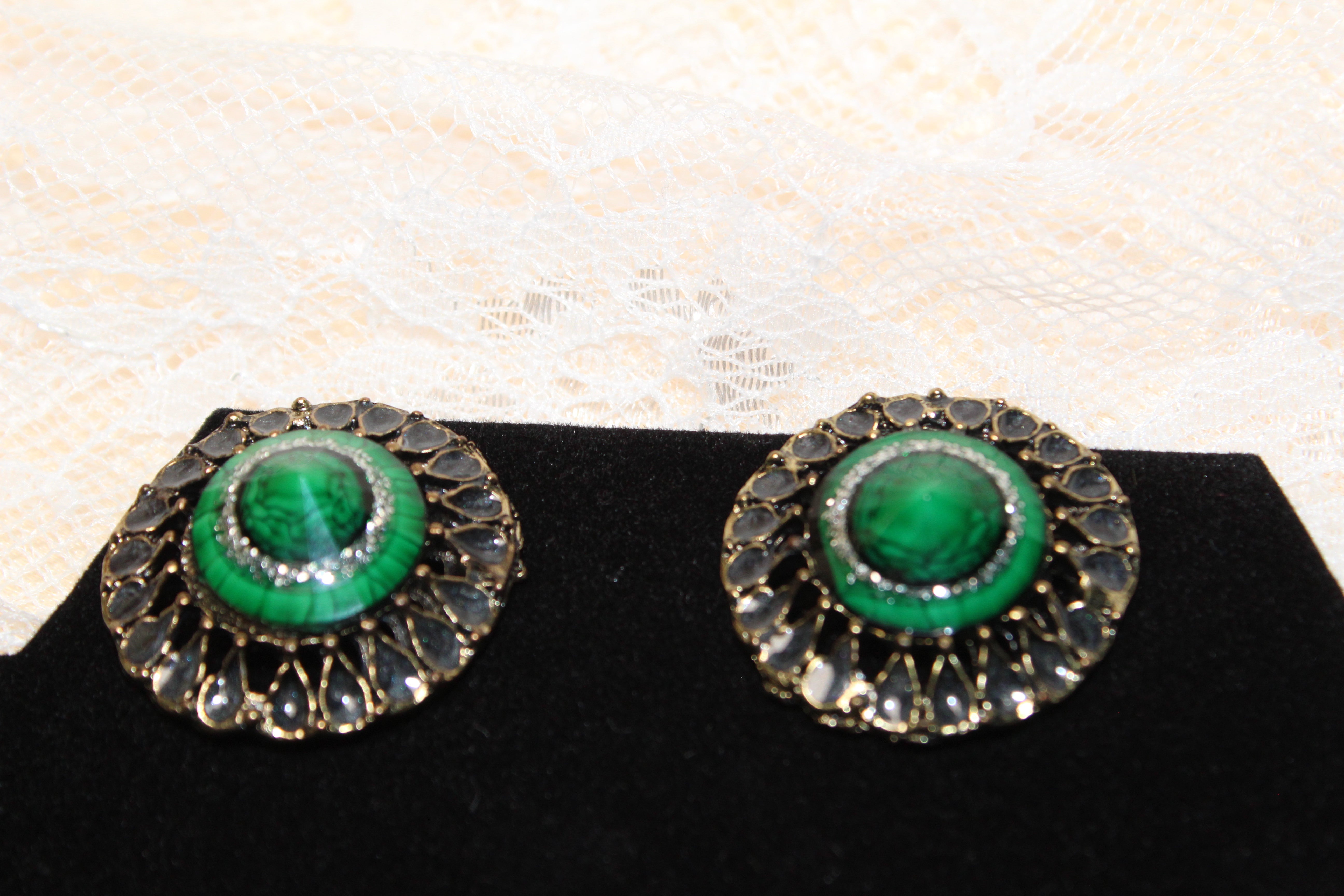 Vintage emerald city Green Statement earrings