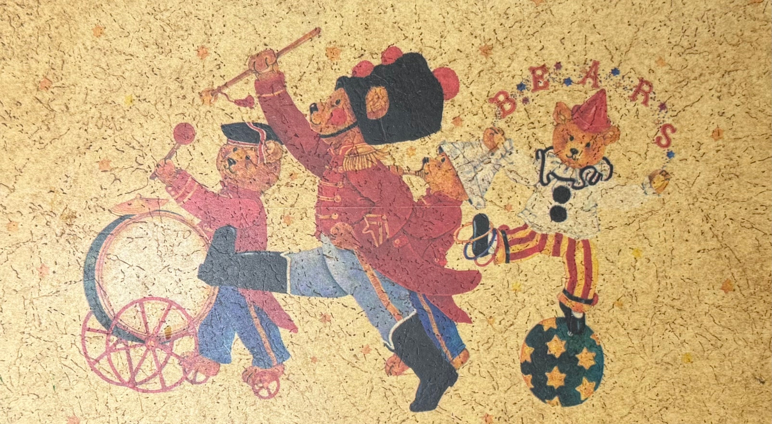 Vintage circus bear jewelry chest