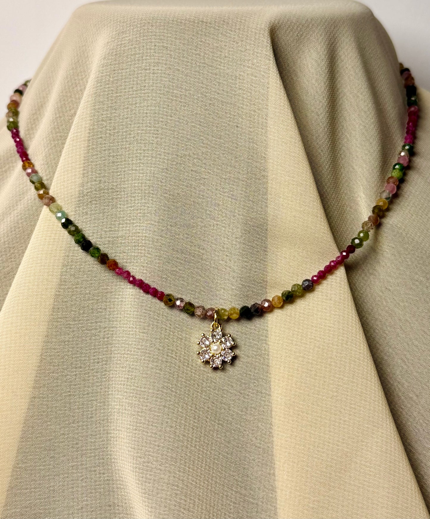 Rosette Moon ruby necklace