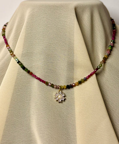 Rosette Moon ruby necklace