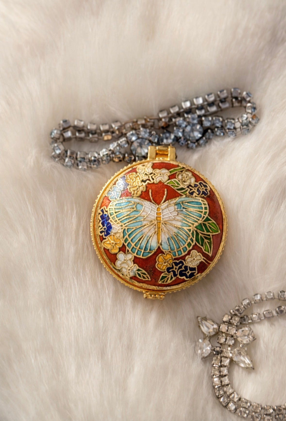 Fire & Sky Cloisonné Butterfly Keepsake trinket