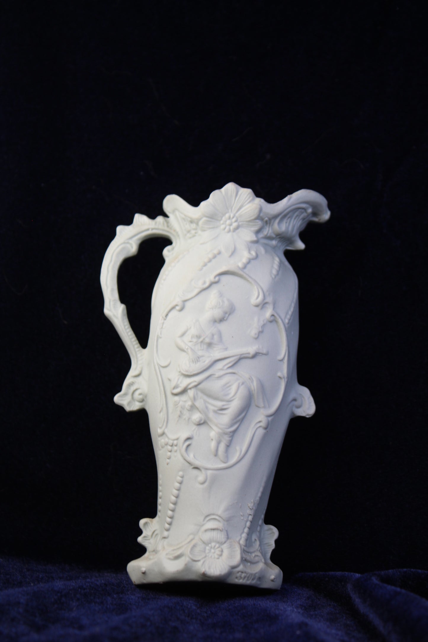 Rare Sage Green Jasperware-Style Art Deco Vase