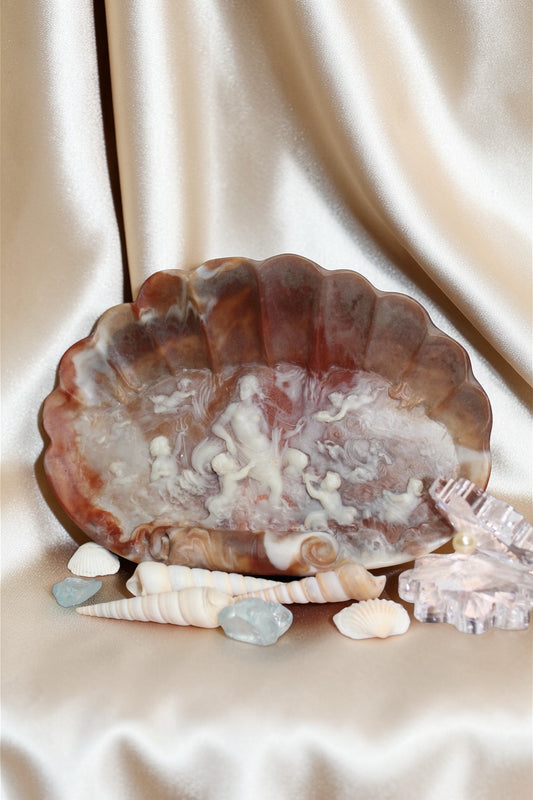 Goddess of the Sea vintage Incolay Jewelry dish
