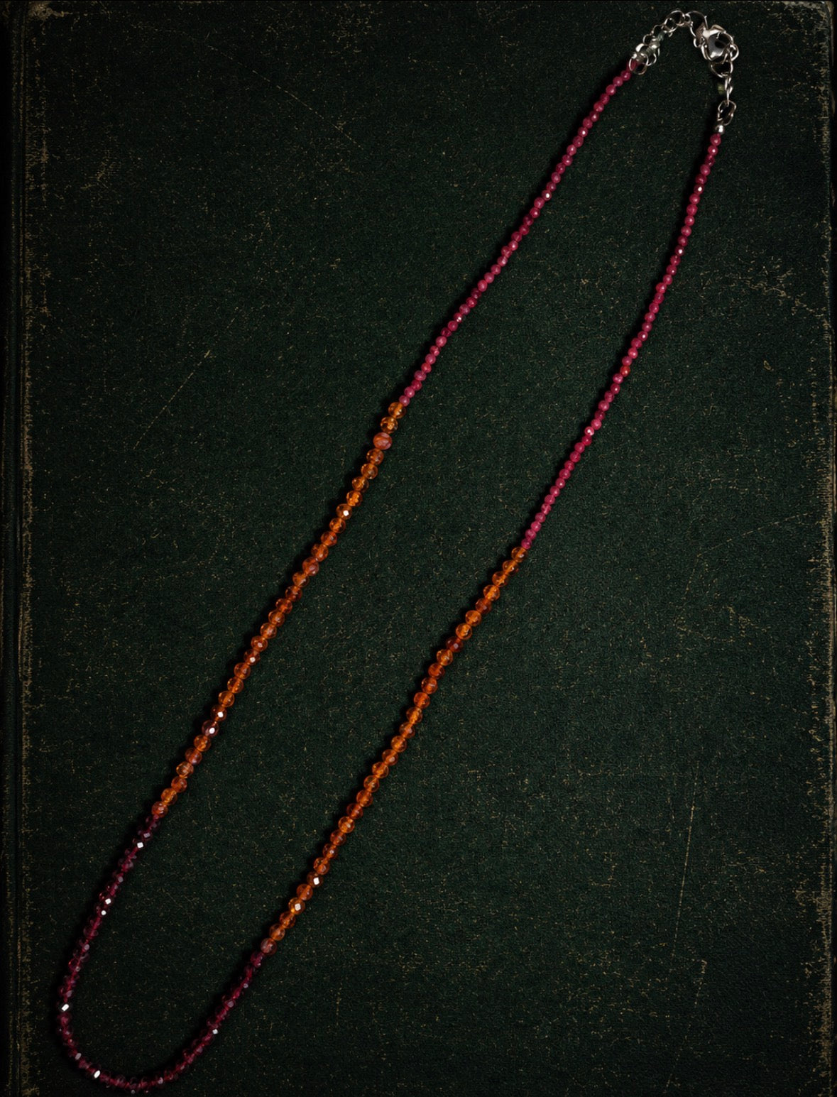 Crimson rainbow- Natural Ruby Hessonite Garnet and Red Garnet Necklace