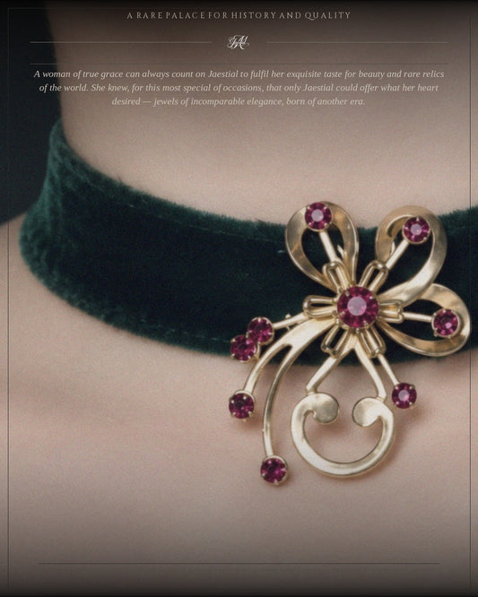 1940s red cosmic brooch, earring & pendant