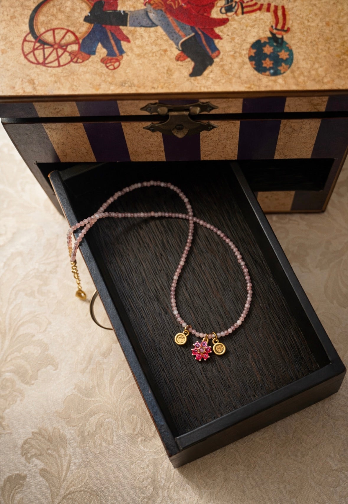 Blush Moon Talisman rose  Necklace