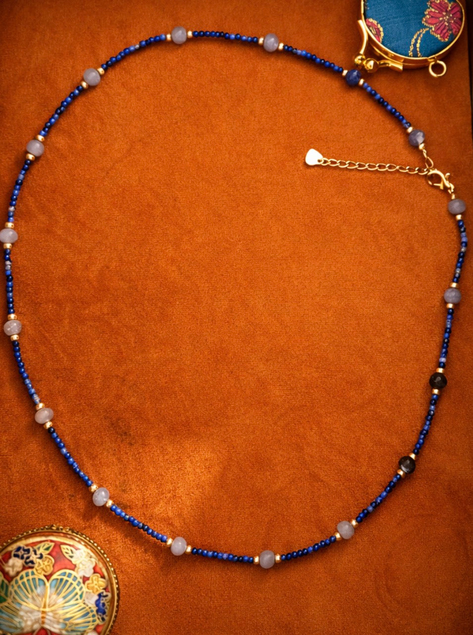 Moonfall in Blues lápiz lazuli necklace