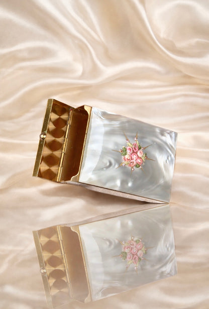 Unused 1950s Lucite Card holder and Power Compact set  (Mid-Century)