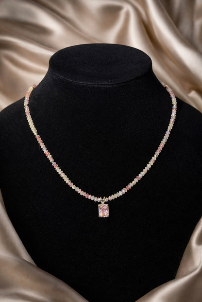Rose of the First Quarter pink tourmaline necklace