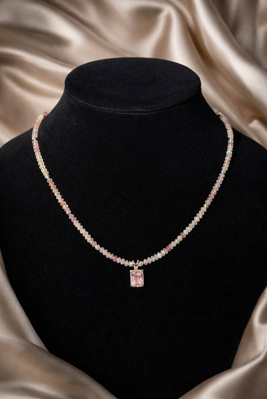 Rose of the First Quarter pink tourmaline necklace
