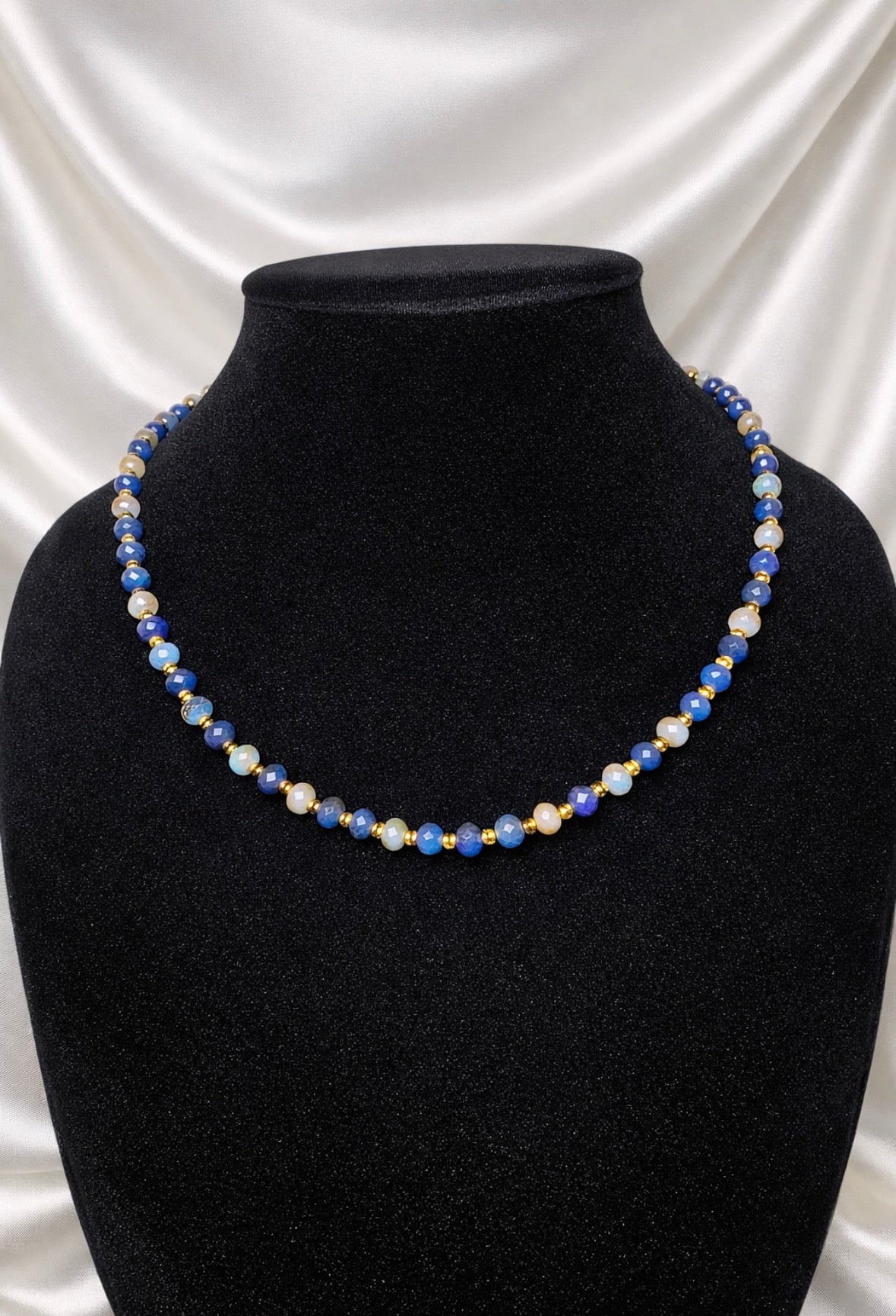 Blue moon cycle necklace