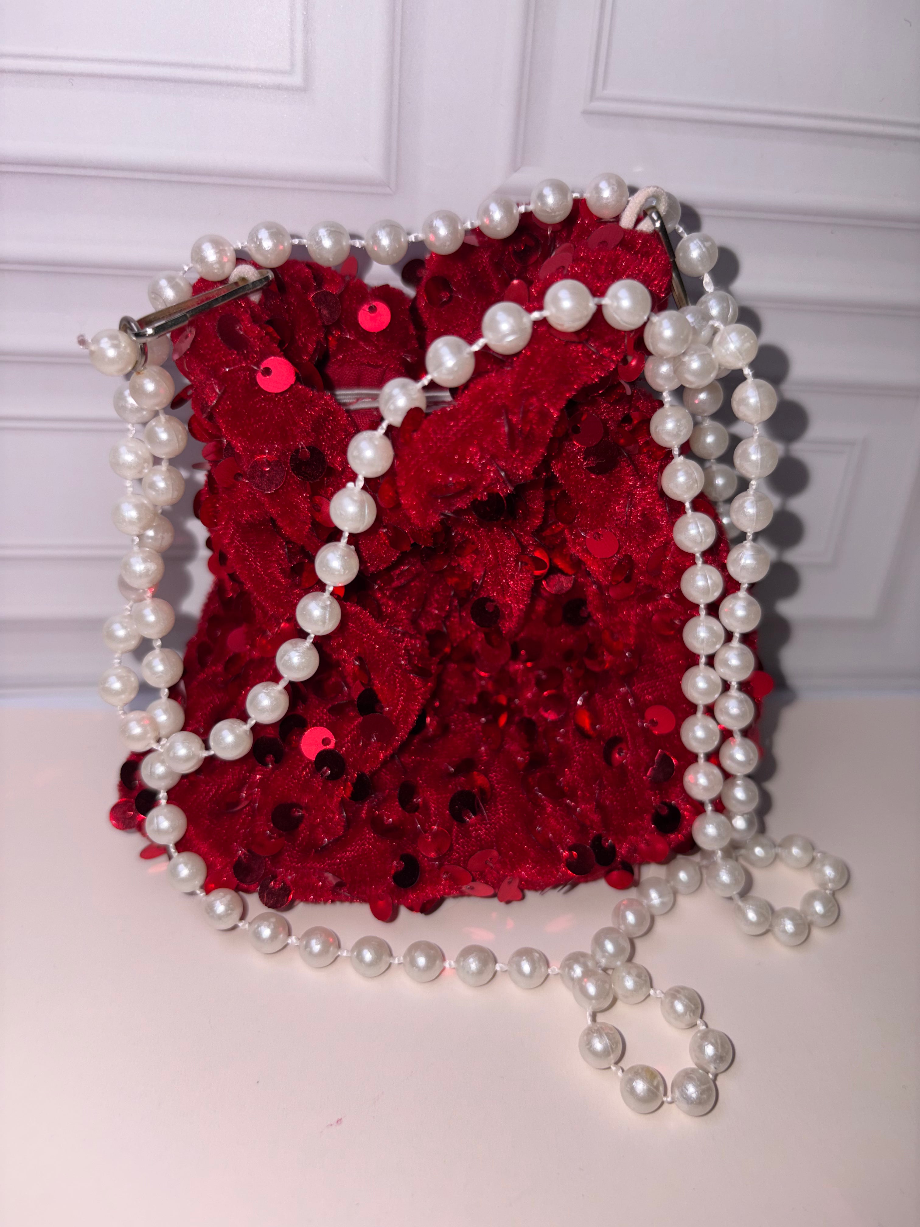Sequined Red Bag