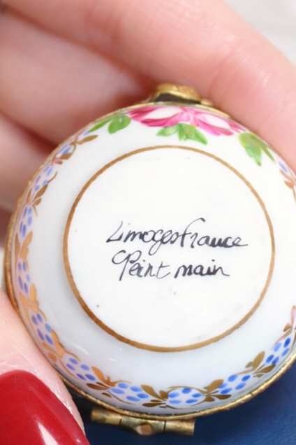 Parisian Blossom Egg Limoges France Hand-Painted Trinket Box