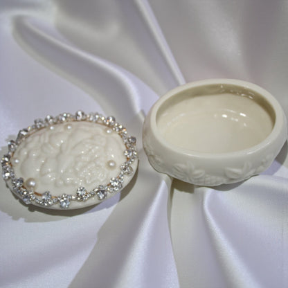 Lenox Iridescent Pearl Trinket Dish Vintage Keepsake Box