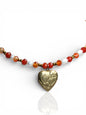 Burning Devotion
Carnelian Heart locket Pearl Choker