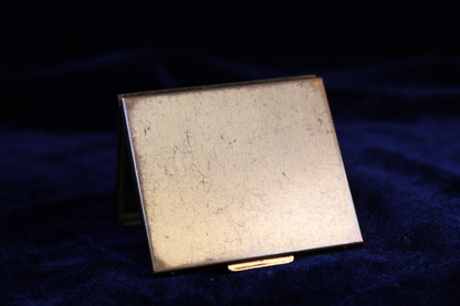 Vintage 1950s Silver Glitter Lucite Filigree Powder Compact