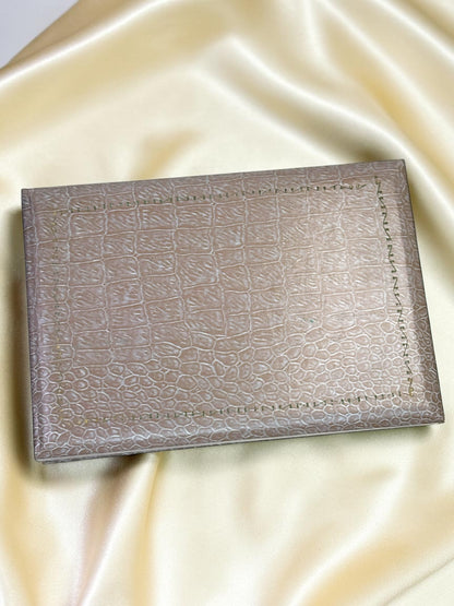 Vintage 1950s Mother of Pearl Peacock Compact & Lipstick Set – Unused in Original Box – Gold Tone Vanity Set