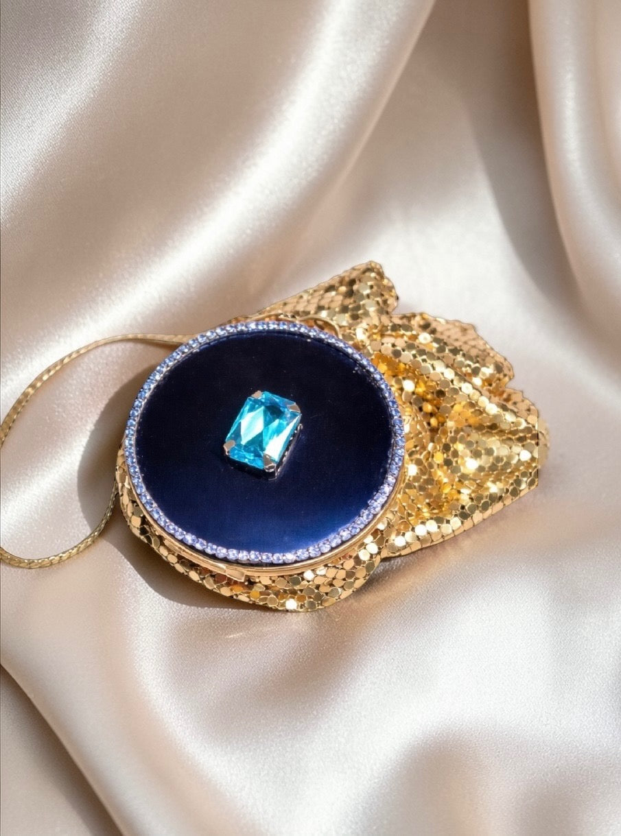 Vintage<br>RARE Blue Diamond Dreams– Vintage Purse Compact