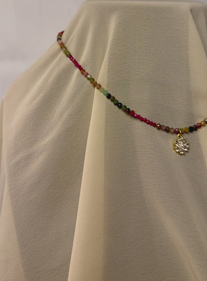 Rosette Moon ruby necklace