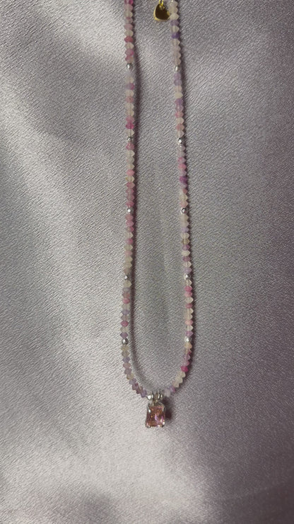 Rose of the First Quarter pink tourmaline necklace