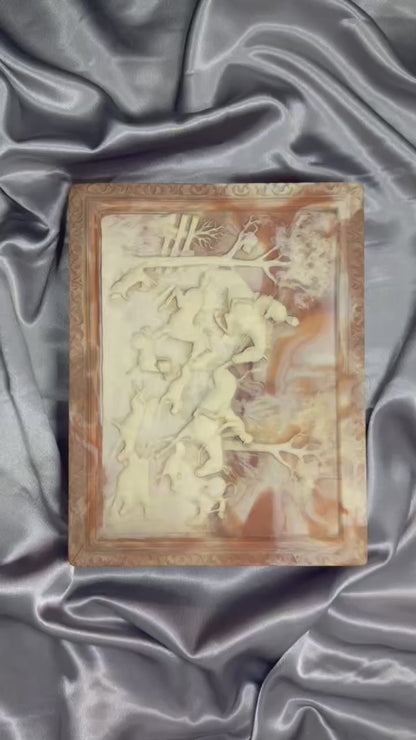 One-of-One Hand-Carved Incolay Stone Jewelry Box