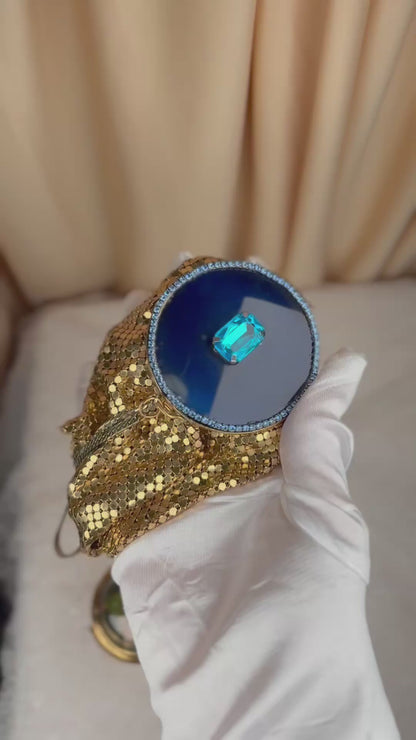 RARE Blue Diamond Dreams– Vintage Purse Compact